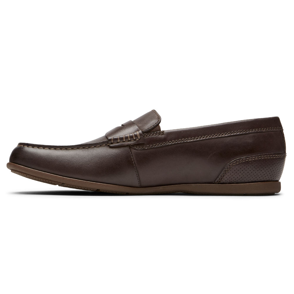 Rockport Mens Slip-On Dark Brown - Malcom Penny - UK 250-VHYQOK